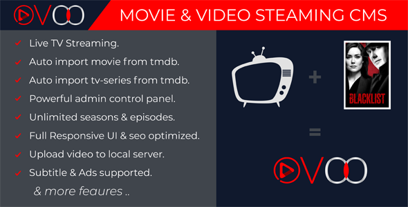 OVOO v2.5.3 - Movie & Video Streaming CMS with Unlimited TV-Series