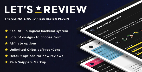 Let's Review v2.5.1 - WordPress Plugin With Affiliate Options