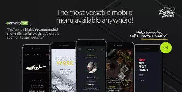 TapTap v4.0 - A Super Customizable WordPress Mobile Menu