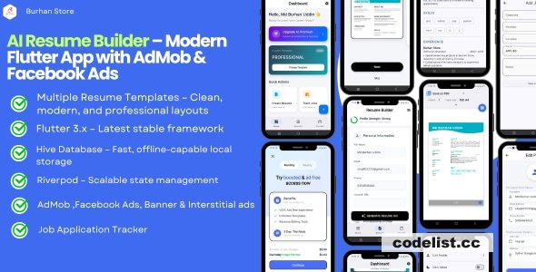 Smart Resume Creator & Job Application Tracker – Built with Flutter v1.0